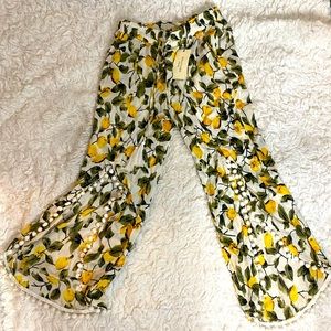 Solitaire Swim Lemon 🍋 Patterned Flared Pants NWT